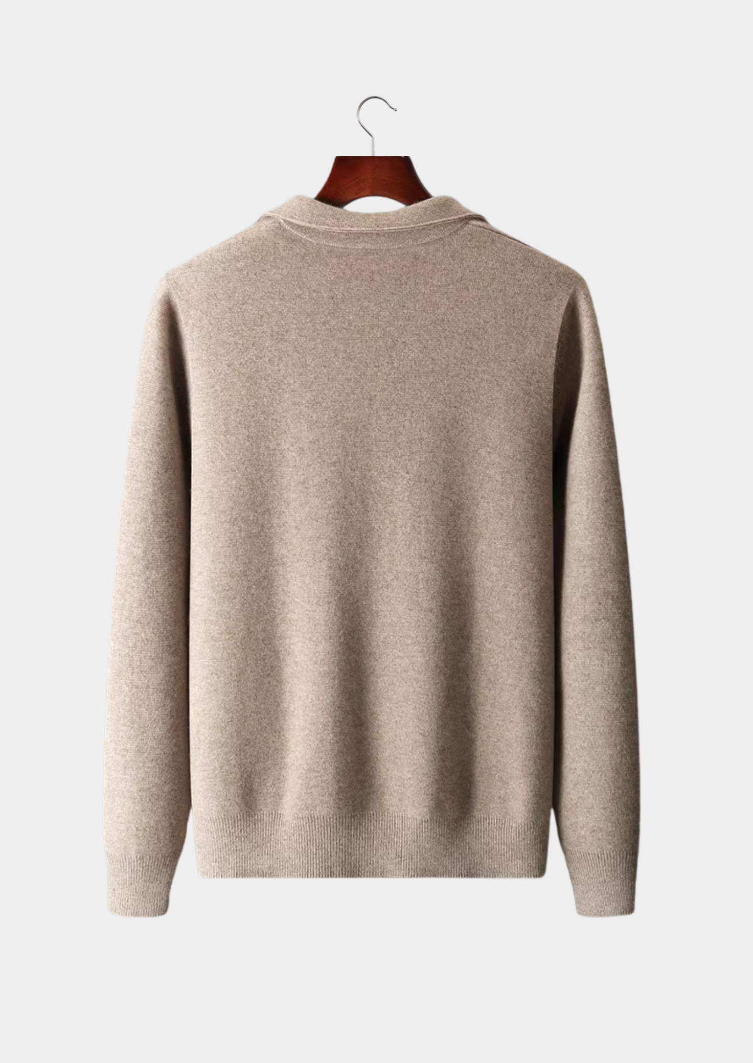 Cardigan Polo con Zip in Lana Merino Extra Fine