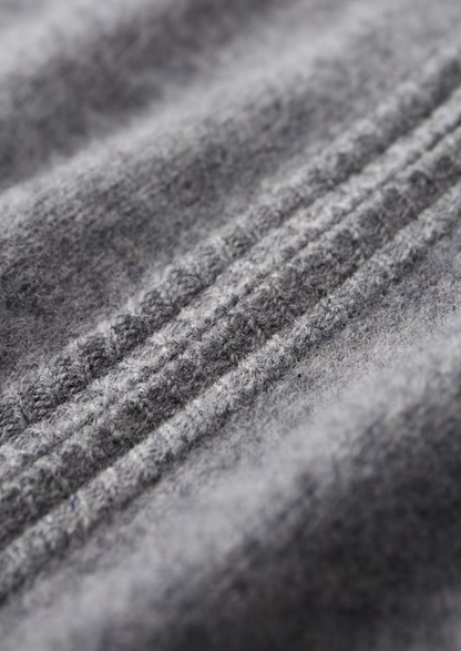 Cardigan Bicolore con Zip in Lana Merino