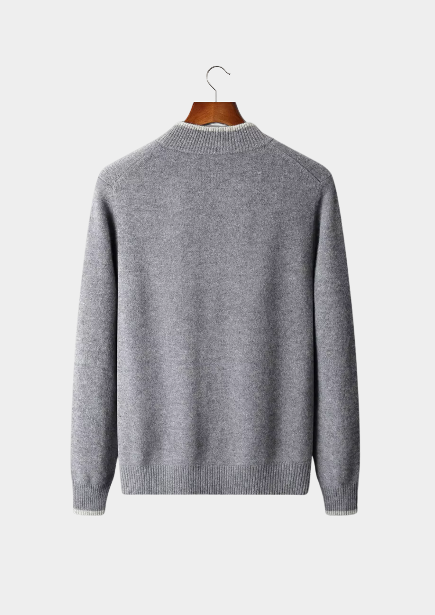 Cardigan Bicolore con Zip in Lana Merino