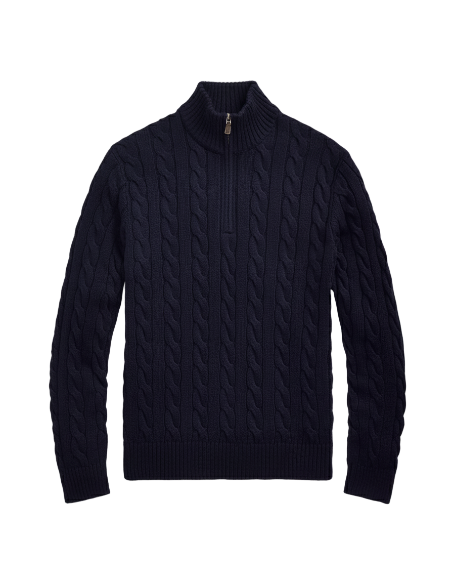 Maglione Mezza Zip in Cotone 